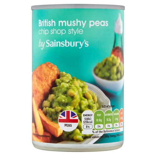Sainsbury's Canned British Mushy Peas Chip Shop Style 284 ml
