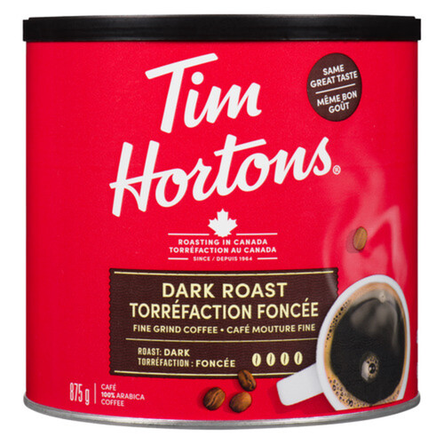 Tim Hortons Ground Coffee Fine Grind Dark Roast 875 g