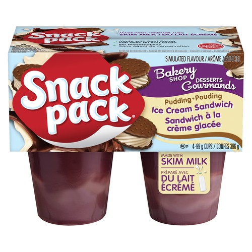Snack Pack Pudding Cups Ice Cream Sandwich 4 x 99 g 