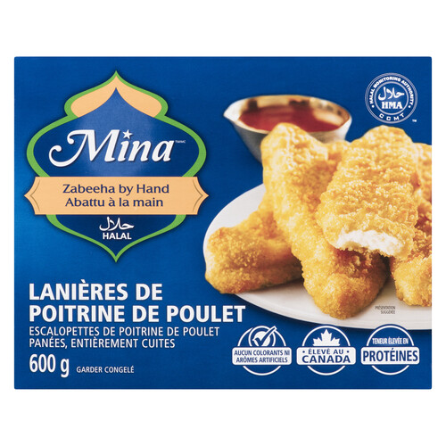 Mina Halal Frozen Chicken Breast Strips 600 g Voilà Online Groceries