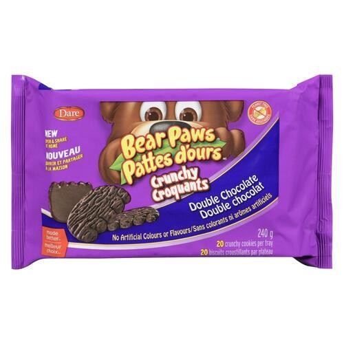 Dare Bear Paws Crunchy Cookies Double Chocolate 240 g