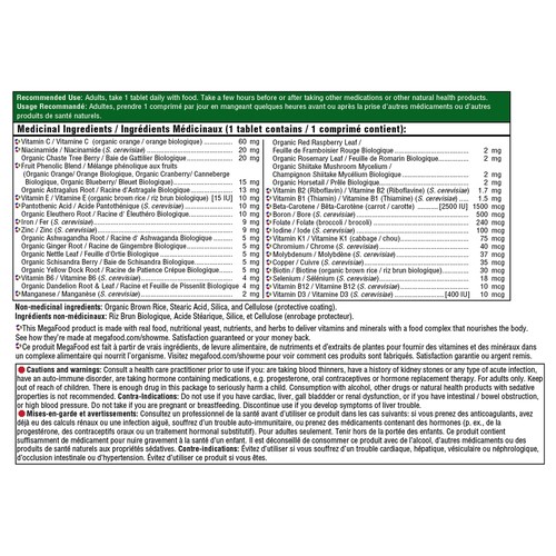 MegaFood Gluten-Free Multivitamin Women's One Daily Tablets 72 Count