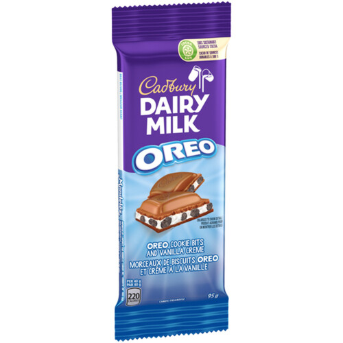 Cadbury Dairy Milk Oreo Chocolate Bar Cookie Bits & Vanilla Creme 95 g