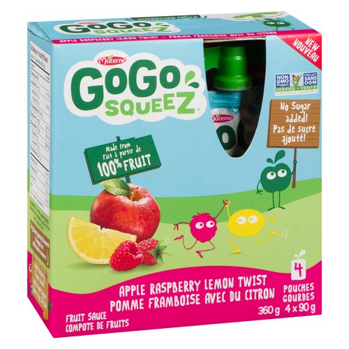 GoGo Squeez Fruit Sauce Pouch Apple Raspberry Lemon 4 x 90 g