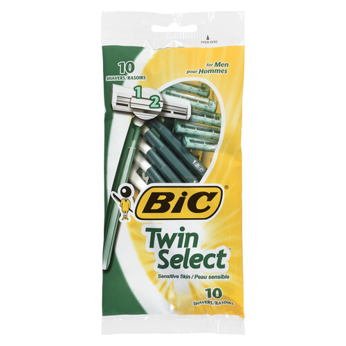 Bic Twin Select Razors For Men Sensitive Skin 10 Pack