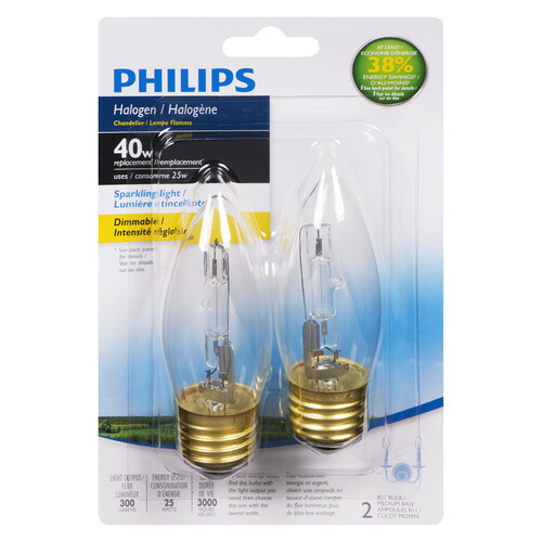 Philips 25W EcoVantage Chandelier MB Clear Light Bulbs 2 EA