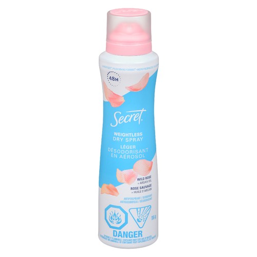 Secret Antiperspirant Deodorant Dry Spray Wild Rose And Argan Oil 116 g