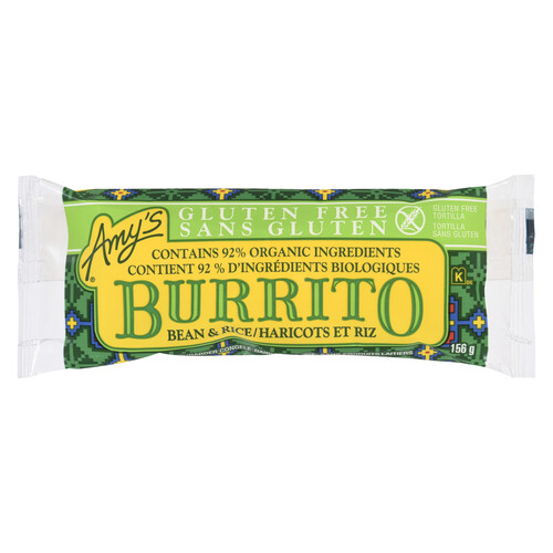 Amy's Kitchen Gluten-Free Burrito Bean & Rice 156 g (frozen)