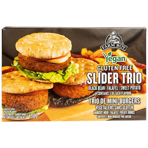 Farm Boy Vegan Gluten-Free Frozen Slider Trio 498 g