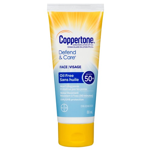 Coppertone Defend and Care Face Lotion Sunscreen SPF50 88 ml