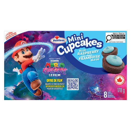 Hostess Mini Cupcakes Cakes Blue Raspberry Flavour The Super Mario Galaxy Movie 178 g