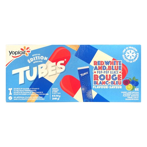 Yoplait Yogurt Tubes Special Edition Red White And Blue Pop 8 x 56 g