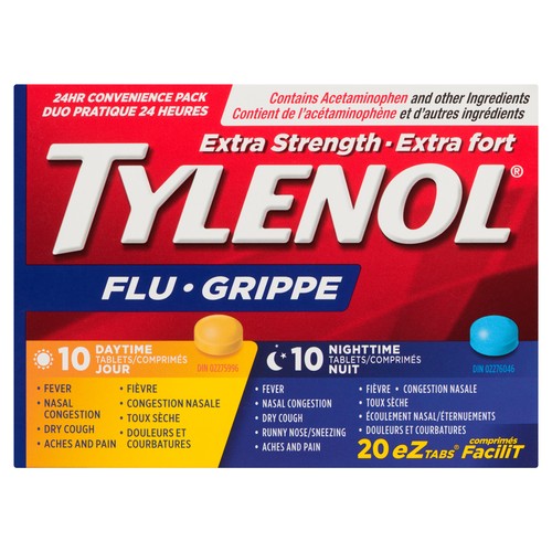 Tylenol Flu Daytime/Nighttime Combo Tablets Extra Strength 20 Count