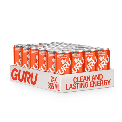 Guru Good Energy Drink Peach Mango Punch 24 x 355 ml (cans)