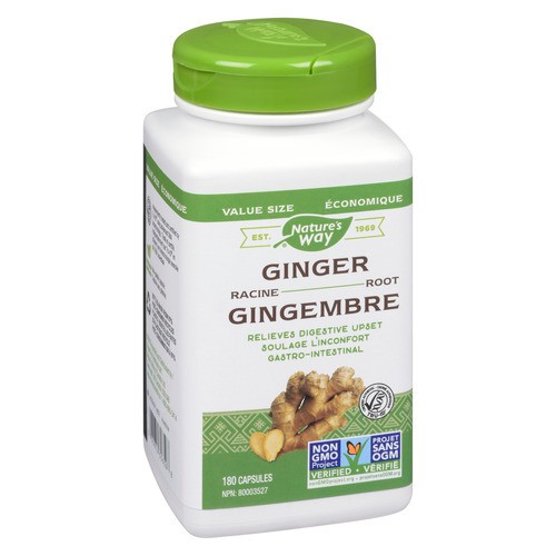 Nature's Way Ginger Root Capsules 180 Count