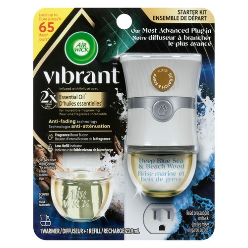 Air Wick Vibrant Starter Kit Deep Blue Sea & Beach Wood 23.9 ml