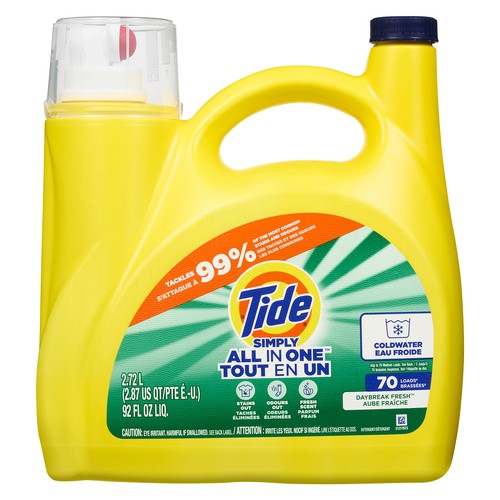Tide Liquid Laundry Detergent Simply All In One Daybreak Fresh 2.72 L