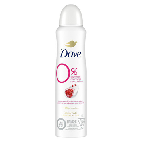 Dove 0% Aluminum Free Whole Body Deodorant With 1/4 Moisturizers Dry Spray 113 g