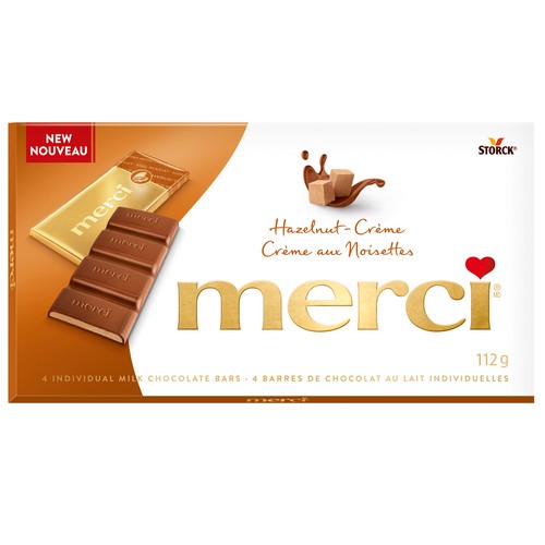 merci　12 Merci Milk Chocolate Bars Hazelnut Creme 112 g - Voilà Online