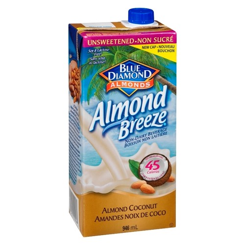 Blue Diamond Almond Breeze Non Dairy Beverage Almond Coconut Unsweetened 946 ml