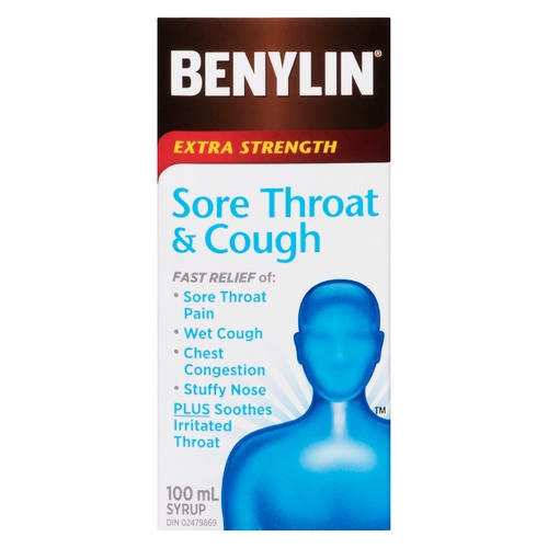 Benylin Cough Syrup Adult Sore Throat 100 ml