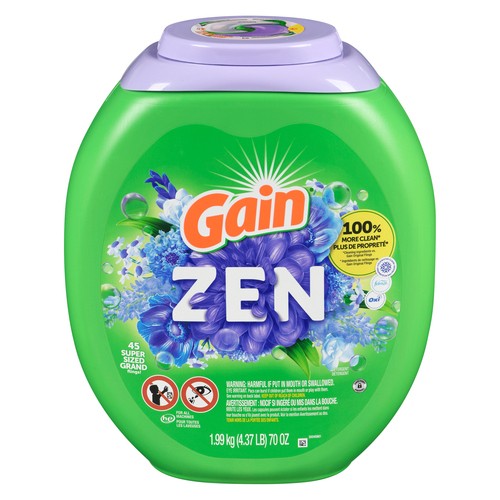 Gain Laundry Detergent Pods Zen Aroma Boost Super Sized 45 Pacs
