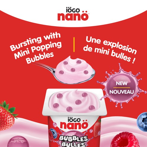 iÖGO nanö Bubbles 1.5% Yogurt Mixed Berries 4 x 100 g