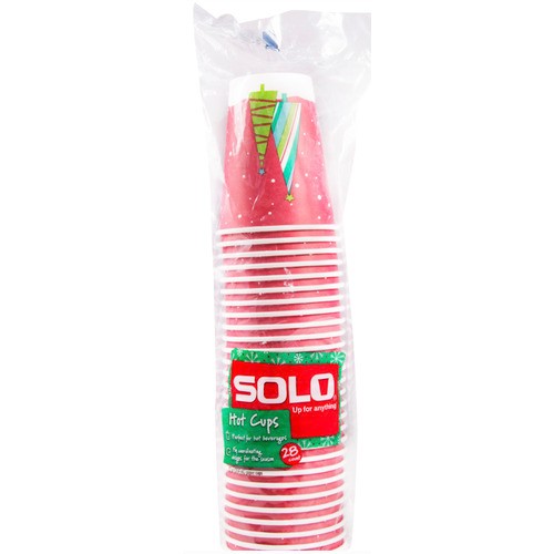 Solo Holiday Paper Cups 12 Oz 28 Pack