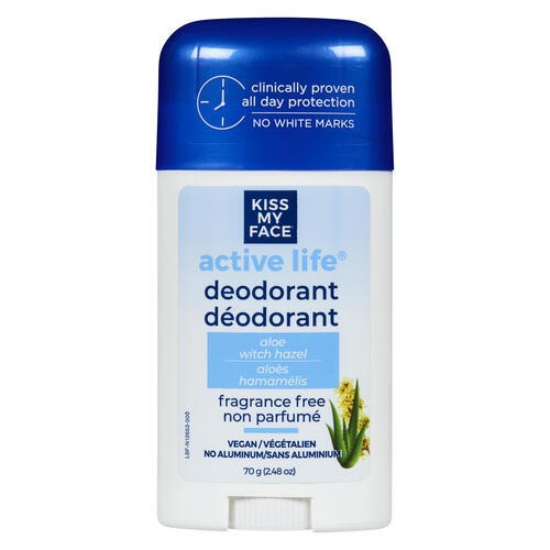 Kiss My Face Active Life Deodorant Stick Fragrance Free 70 g