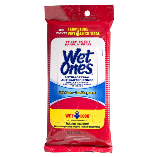 Wet Ones Antibacterial Travel Wipes 20 Sheets