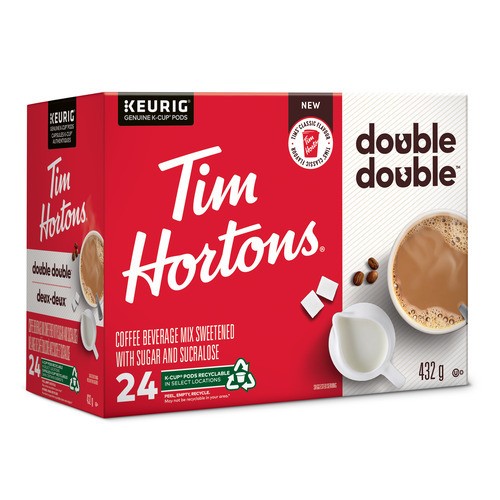 Tim Hortons Coffee Double Double KCup 24 EA