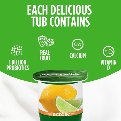 Activia Lactose-Free Probiotic Yogurt Variety Pack Value Size 12 x 100 g