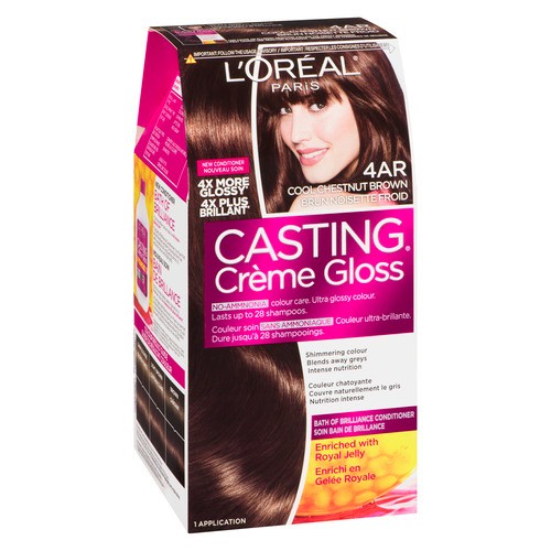 L'Oréal Haor Color Casting Crème Gloss 4AR Cool Chestnut Brown 1 Box 