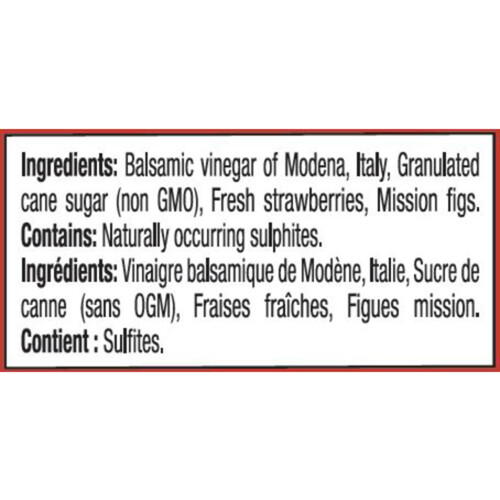 Nonna Pia's Gluten-Free Balsamic Reduction Strawberry Fig 250 ml
