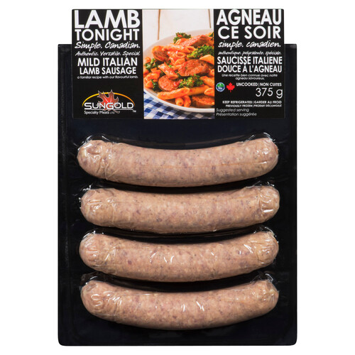 SunGold Frozen Lamb Sausage Mild Italian 375 g