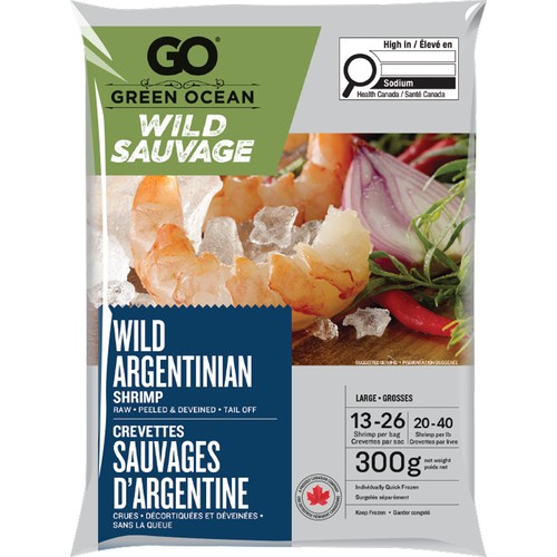 Green Ocean Frozen Raw Shrimp Tail-off 20/40 Count 300 g