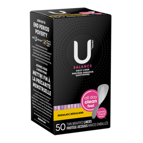 U By Kotex Balance Barely There Panty Liners Regular 50 Count