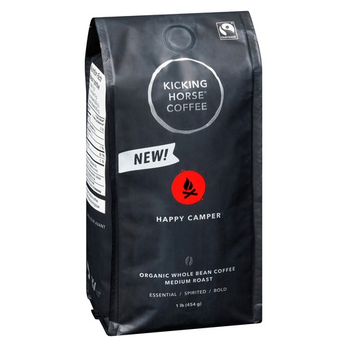 Kicking Horse Coffee Organic Whole Bean Coffee Happy Camper Medium Roast 454 g