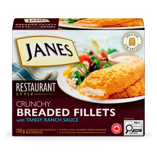 Janes Frozen Breast Fillets With Sauce Breaded Chicken 720 g