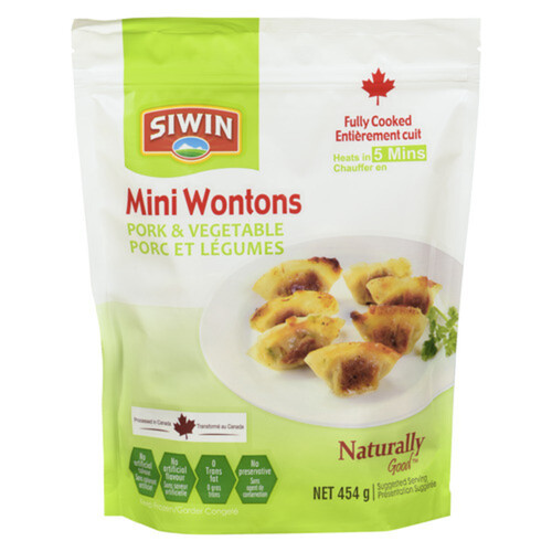 Siwin Mini Wontons Pork Vegetable 454 g (frozen)