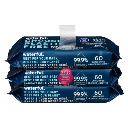 Waterful Baby Wipes Plastic Free 180 Count