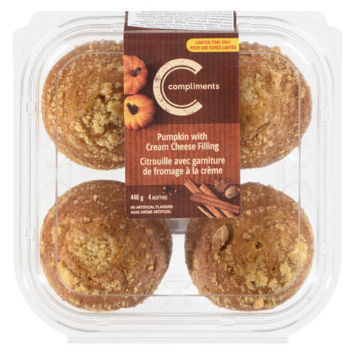 Compliments Muffins Pumpkin with Cream Cheese Filling 440 g