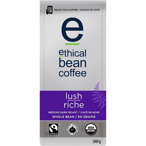 Ethical Bean Whole Bean Coffee Lush Medium Dark Roast 340 g