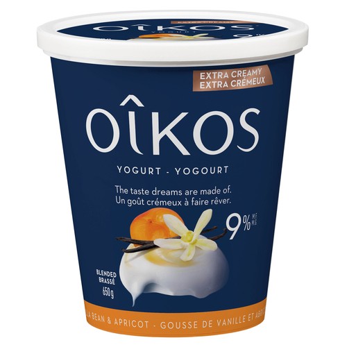 Oikos 9% Yogurt Extra Creamy Vanilla Bean & Apricot 650 g