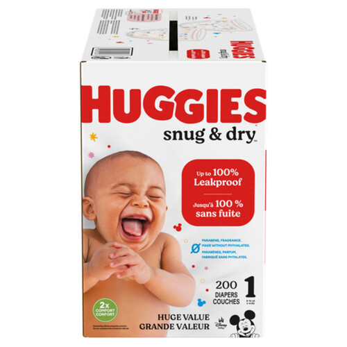 Huggies Snug & Dry Diapers Size 1 200 Count