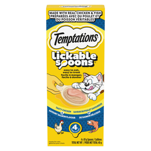 Temptations Lickable Spoons Adult Cat Treats Chicken and Salmon 40 g