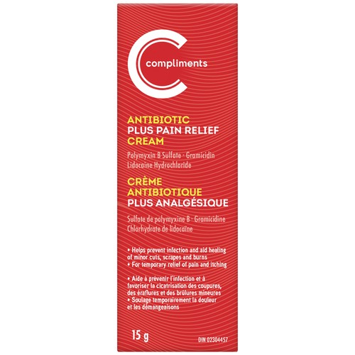 Compliments Antibiotic Cream Plus Pain Relief 15 g