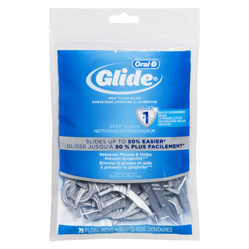Oral-B Glide Deep Clean Floss Picks Mint 75 Count