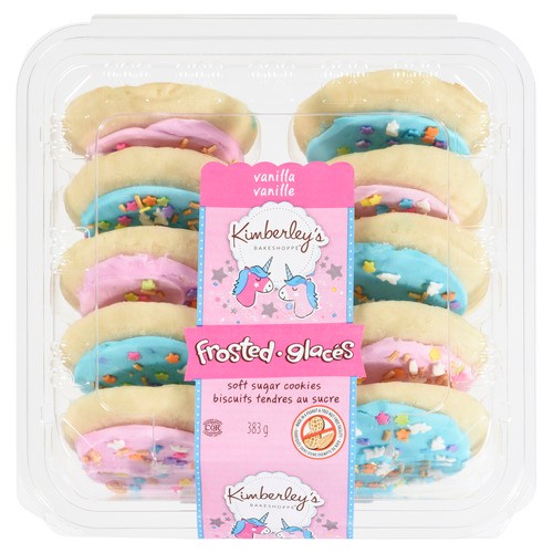 Kimberley's Bakeshoppe Frosted Sugar Unicorn Cookies 383 G (frozen)