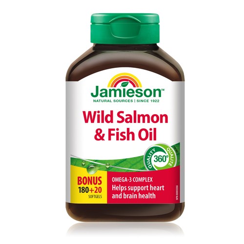 Jamieson Omega-3 Complex Wild Salmon & Fish Oil Softgels 200 Count
